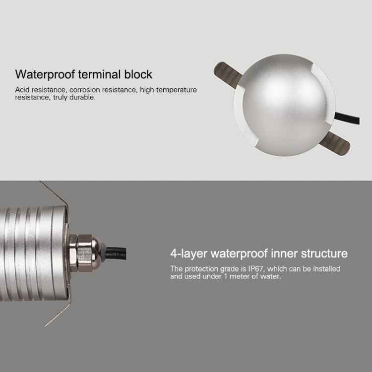 3W LED Embedded Polarized Buried Lamp IP67 Waterproof Turtle Shell Lamp Outdoor Garden Lawn Lamp, Warm Light 3000K Q1 One-way Light