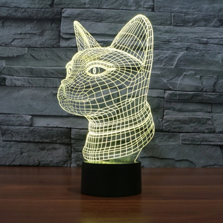 7 Color Discoloration Creative Visual Stereo Lamp Desk Lamp Night Light, Side Face Cat Style