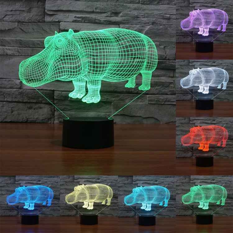 7 Color Discoloration Creative Visual Stereo Lamp Desk Lamp Night Light, Rhino Style