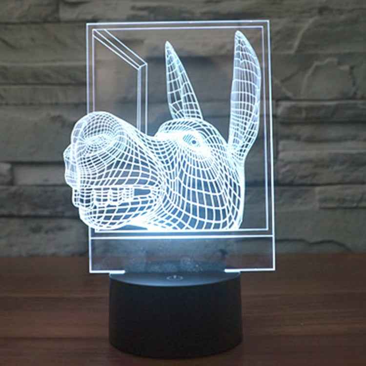 7 Colour Discoloration Creative Visual Stereo Lamp Desk Lamp Night Light, Donkey Shape