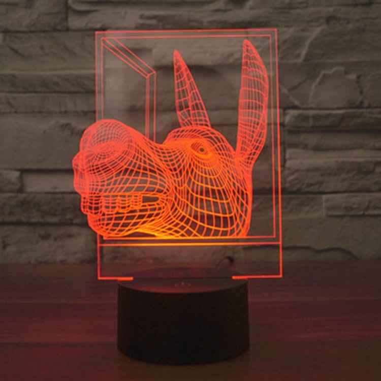 7 Colour Discoloration Creative Visual Stereo Lamp Desk Lamp Night Light, Donkey Shape