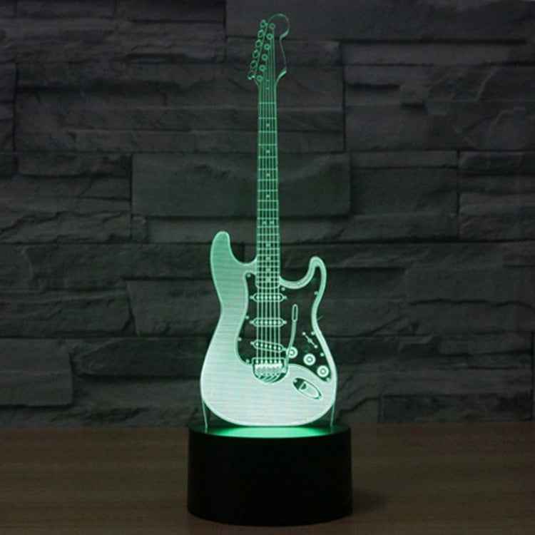 7 Color Discoloration Creative Visual Stereo Lamp Desk Lamp Night Light, Electric Guitar Shape