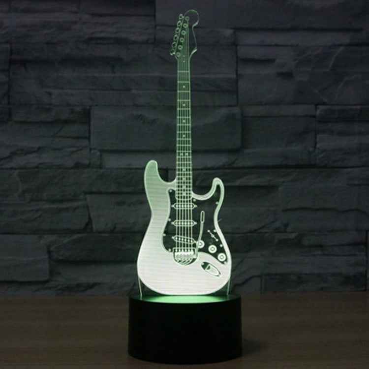 7 Color Discoloration Creative Visual Stereo Lamp Desk Lamp Night Light, Electric Guitar Shape