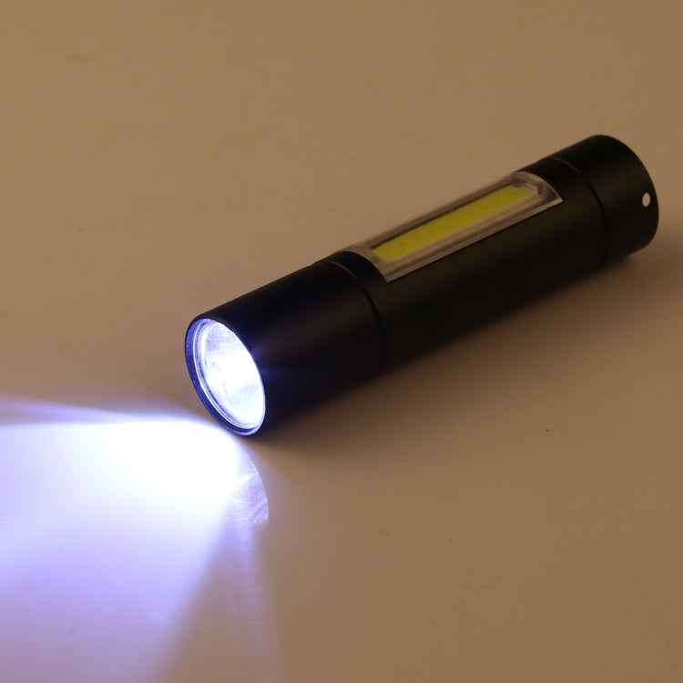 A1 USB Charging Waterproof Fixed Focus XPE + COB Flashlight with 3-Modes & Storage Box