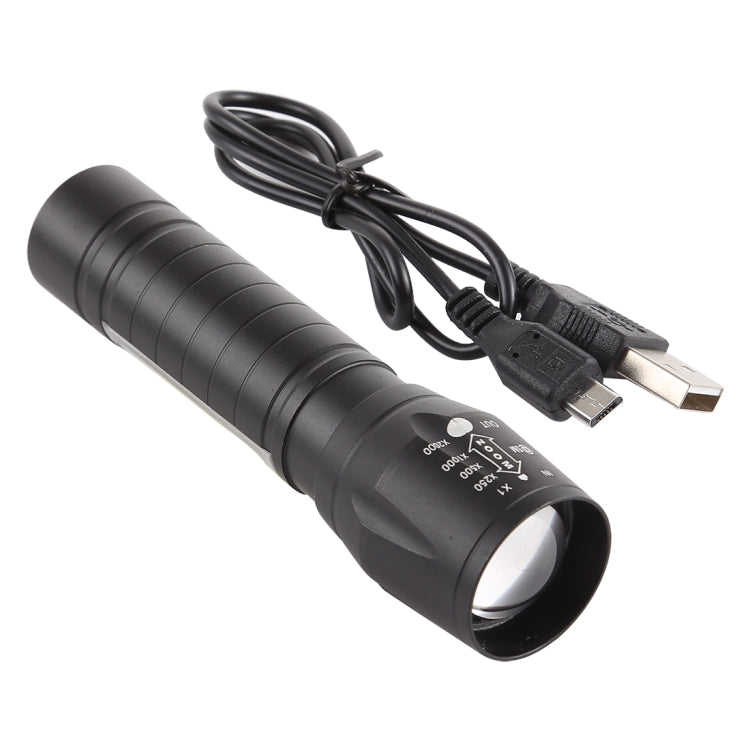 A2 USB Charging Waterproof Zoomable XPE + COB Flashlight with 3-Modes & Storage Box, A2