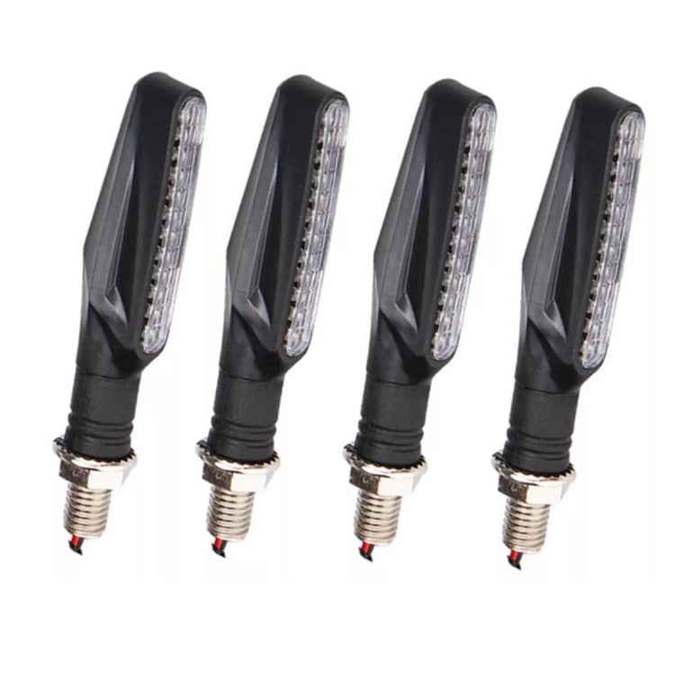 4 PCS DC 12V Motorcycle 12-LED Turn Signal Indicators Blinker Light, (Yellow Light)