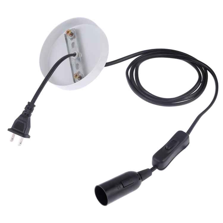 E14 Wire Cap Lamp Holder Chandelier Power Socket with Switch & Base & 1.5m Extension Cable, US Plug