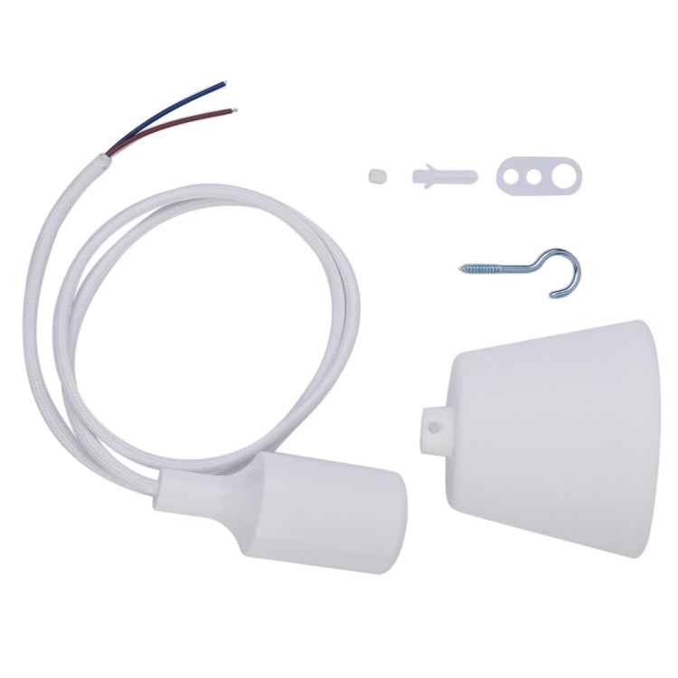 E27 Lamp Holder Hanging Wire Chandelier Lamp Holder Bulb Base Power Cable with Lampshade, Cable Length: 1m