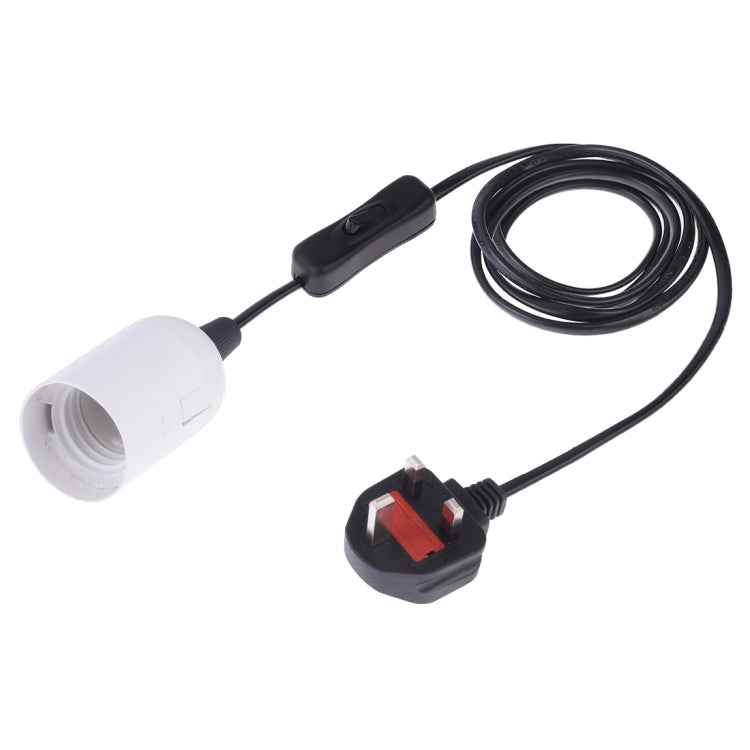 E27 Wire Cap Switch Lamp Holder Chandelier Power Socket with 1.8m Extension Cable, Big UK Plug