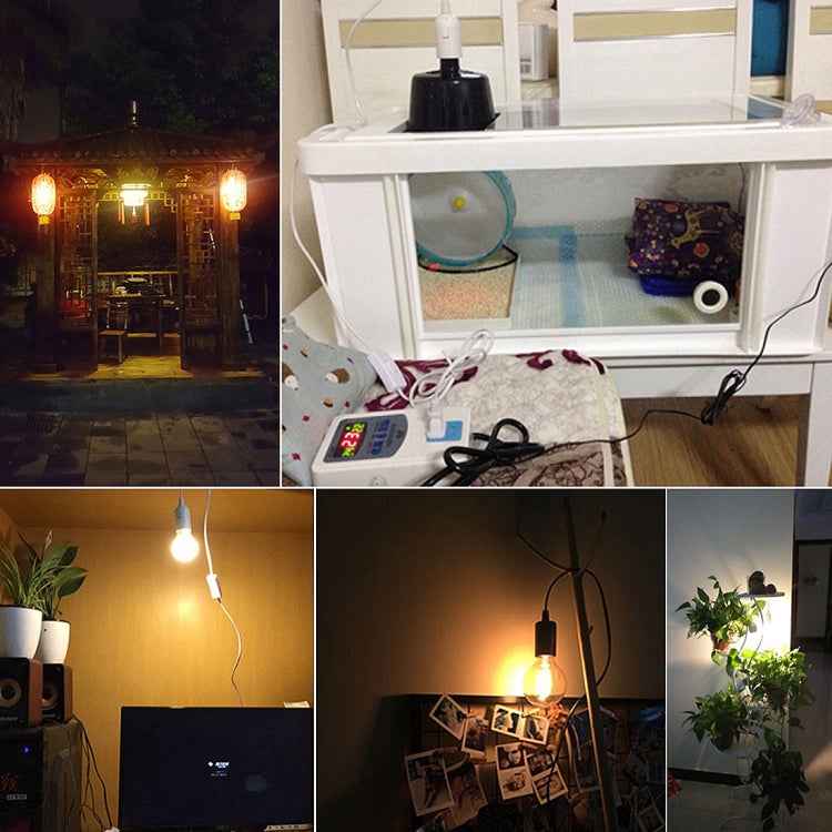 E27 Wire Cap Switch Lamp Holder Chandelier Power Socket with 1.8m Extension Cable, Big UK Plug