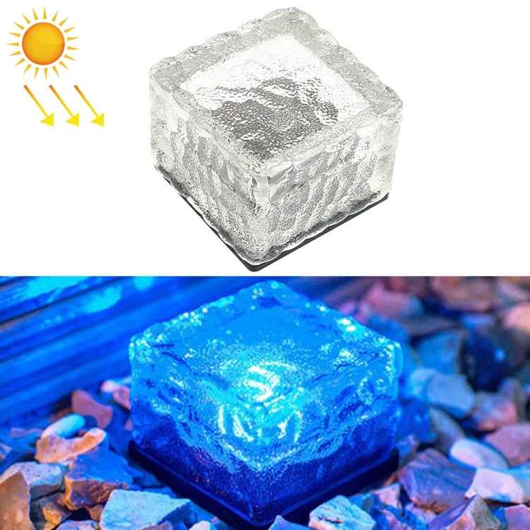 Solar Powered Square Tempered Glass Outdoor LED Buried Light Garden Decoration Lamp IP55 Waterproof,Size: 7 x 7 x 5cm