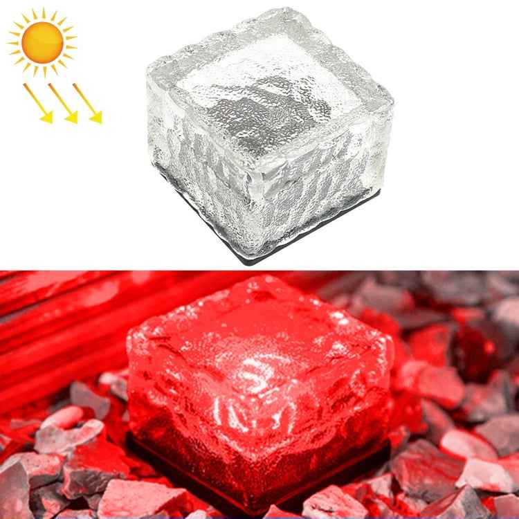Solar Powered Square Tempered Glass Outdoor LED Buried Light Garden Decoration Lamp IP55 Waterproof,Size: 7 x 7 x 5cm