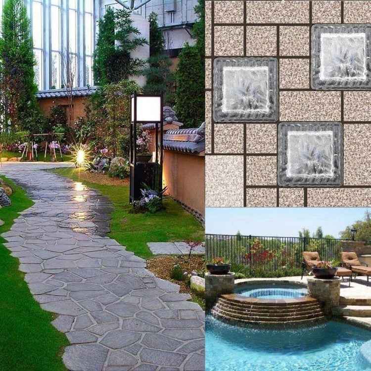 Solar Powered Square Tempered Glass Outdoor LED Buried Light Garden Decoration Lamp IP55 Waterproof,Size: 7 x 7 x 5cm