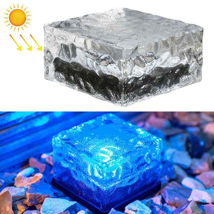 Solar Powered Square Tempered Glass Outdoor LED Buried Light Garden Decoration Lamp IP55 Waterproof,Size: 10 x 10 x 5.2cm