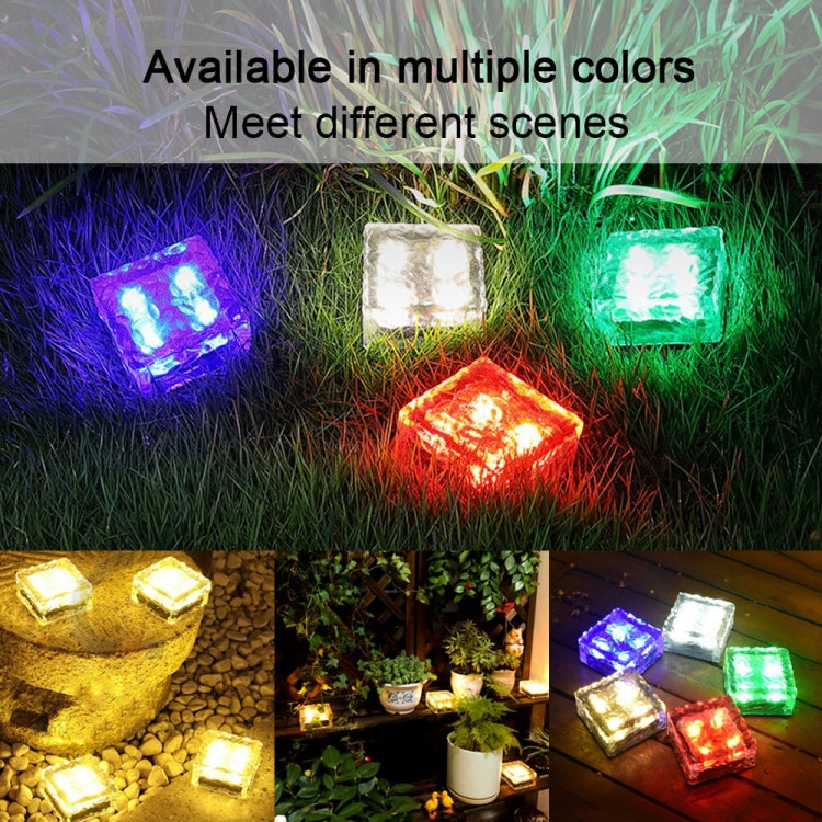 Solar Powered Square Tempered Glass Outdoor LED Buried Light Garden Decoration Lamp IP55 Waterproof,Size: 10 x 10 x 5.2cm, 10 x 10 x 5.2cm