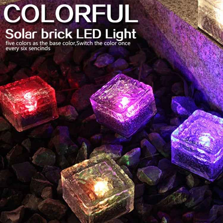Solar Powered Square Tempered Glass Outdoor LED Buried Light Garden Decoration Lamp IP55 Waterproof,Size: 10 x 10 x 5.2cm