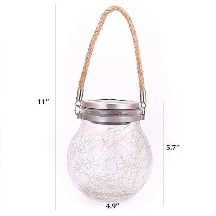 Solar Energy Glass Bottle Pendent Lamp IP55 Waterproof Outdoor Garden Decoration Light