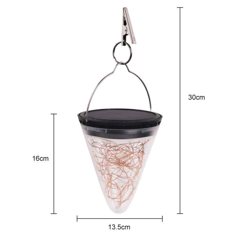 Solar Energy Conical Starlight Pendent Lamp IP55 Waterproof Outdoor Garden Decoration Light