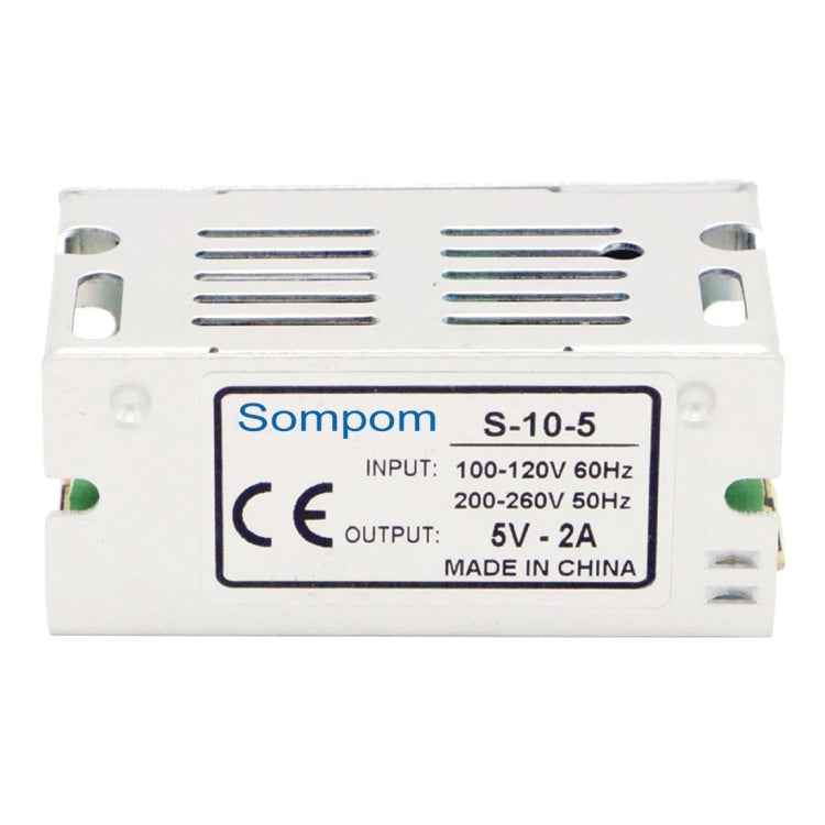 SOMPOM S-10-5 10W 5V 2A Switching Driver LED Light Strip Display Screen Lighting Monitor Power Supply