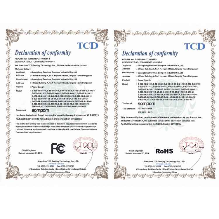 SOMPOM S-50-5 50W 5V 10A Switching Driver LED Light Strip Display Screen Lighting Monitor Power Supply