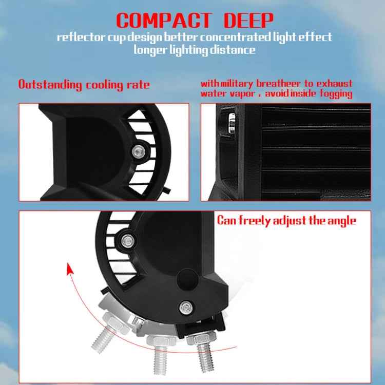 7 inch 30W 3000LM 6000K LED Strip Lamp Working Refit Off-road Vehicle Roof Strip Light