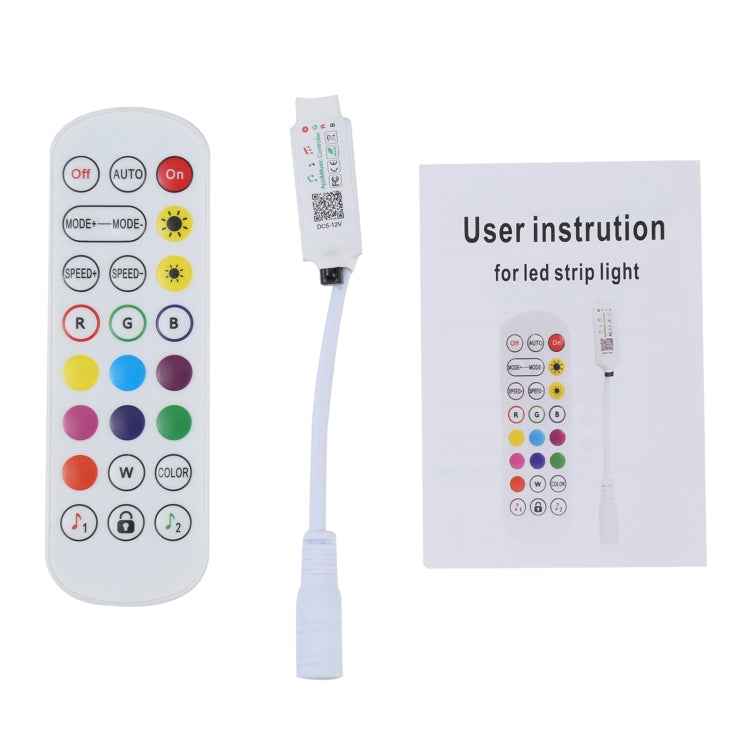 Bluetooth Smart APP LED RGB Controller with 24Keys Remote Control, 5-12V