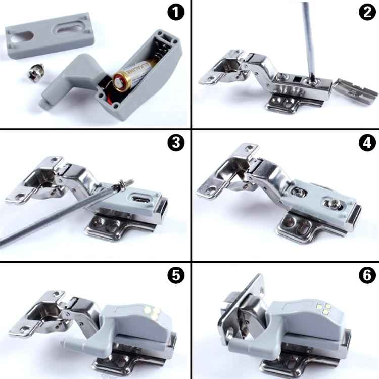 0.3W Universal Inner Hinge LED Sensor lamp Cupboard 3 LEDs Night light Auto ON/OFF Bulb