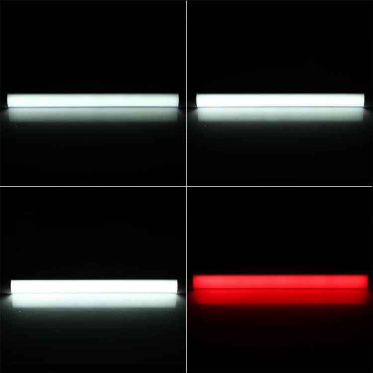 Q34 34cm White + Red USB LED Strip Light Portable 5V 650mA 5500-6500K with Switch