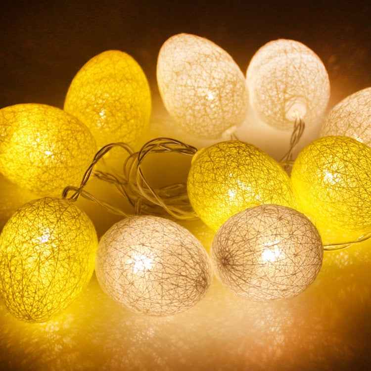 3.5m 110V 20 LEDs Cotton Thread Colour Egg Lamp String Easter Holiday Party Household Decorative Light