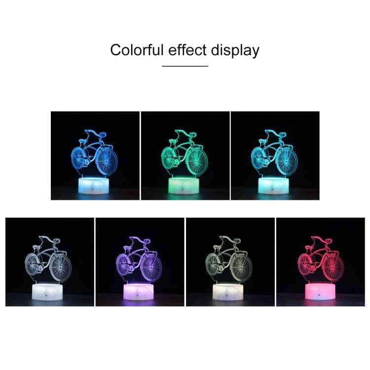 DC01 Crack Base Bicycle Creative 3D Colorful LED Decorative Night Light, Remote Control Version