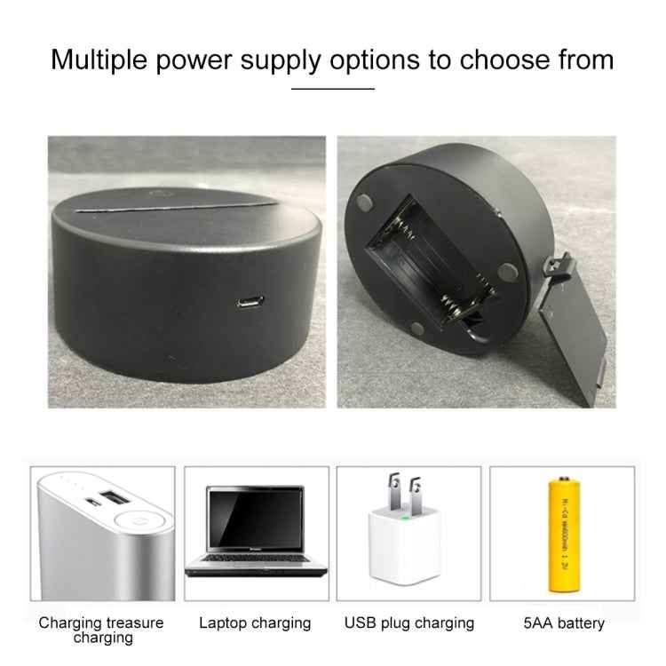 DC01 Crack Base Bicycle Creative 3D Colorful LED Decorative Night Light, Remote Control Version