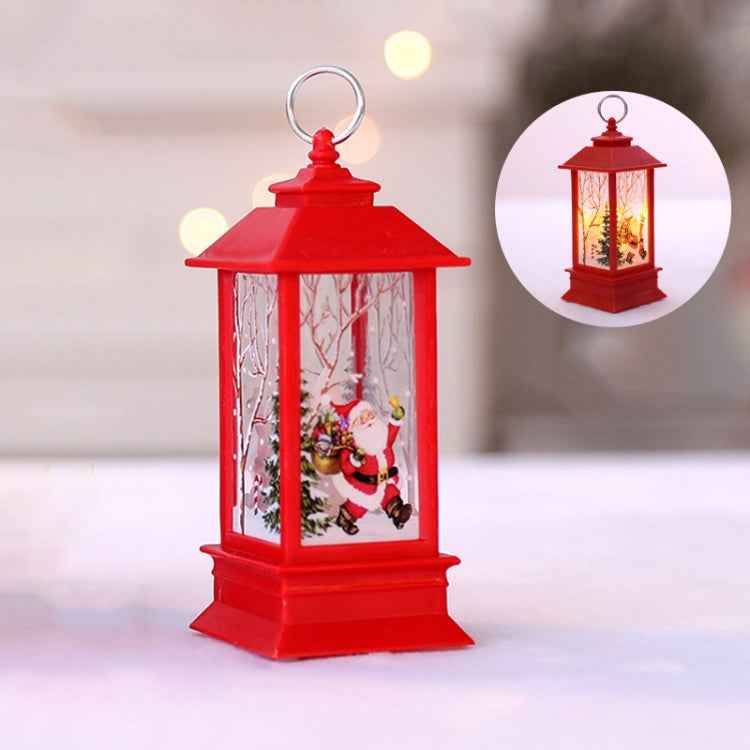White Elk Pattern Christmas Simulation Flame LED Lamp Desktop Decoration