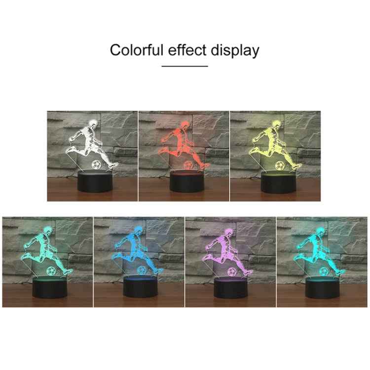 Play Football Black Base Creative 3D LED Decorative Night Light, USB with Touch Button Version