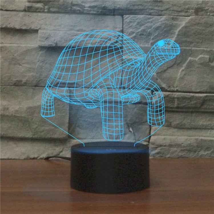 Tortoise Black Base Creative 3D LED Decorative Night Light, Powered by USB and Battery