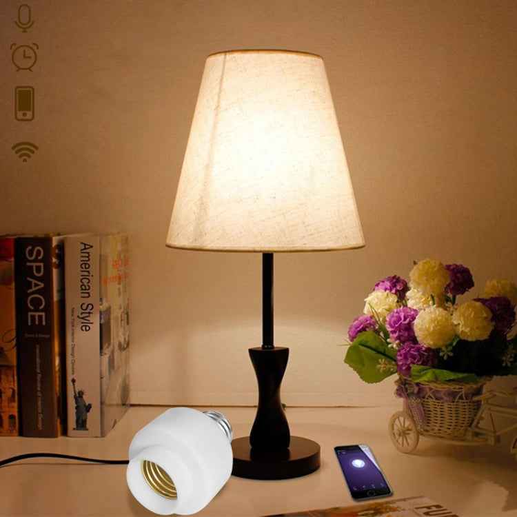 200W Max E27 APP Remote Control WiFi Smart Light Bulb Adapter Lamp Base Works with Alexa Echo & Google Home, AC 100-250V