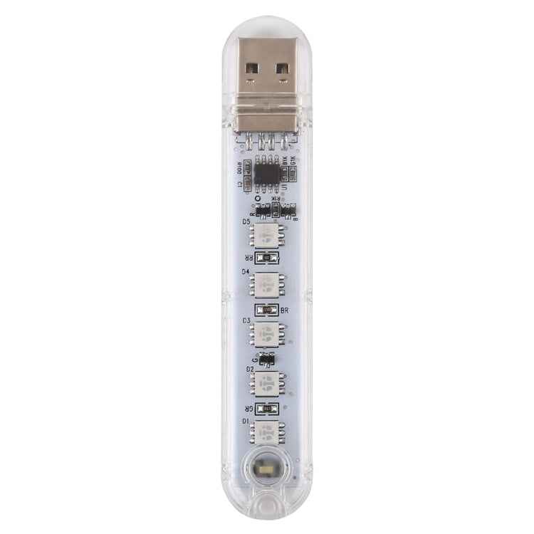 5V Colorful 5LEDs USB LED Light Portable Small Night Light with Switch