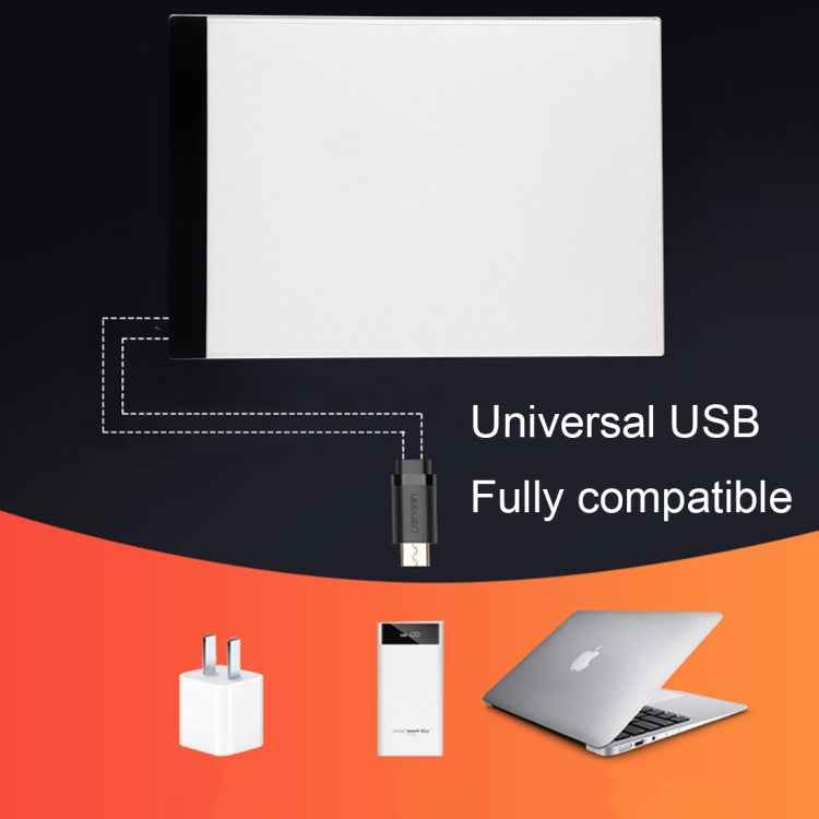 Ultra-thin A4 Size Portable USB LED Artcraft Tracing Light Box Copy Board for Artists Drawing Sketching Animation and X-ray Viewing, No Brightness Control