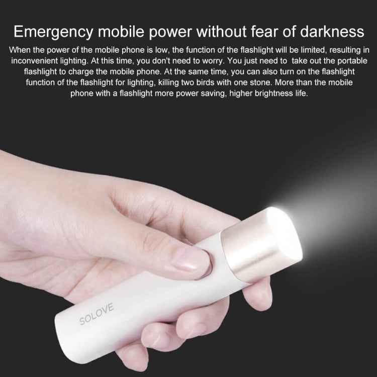 Original Xiaomi Youpin SOLOVE LED Flashlight 3000mAh USB Multi-function Portable Lighting