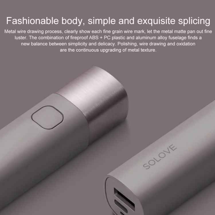 Original Xiaomi Youpin SOLOVE LED Flashlight 3000mAh USB Multi-function Portable Lighting