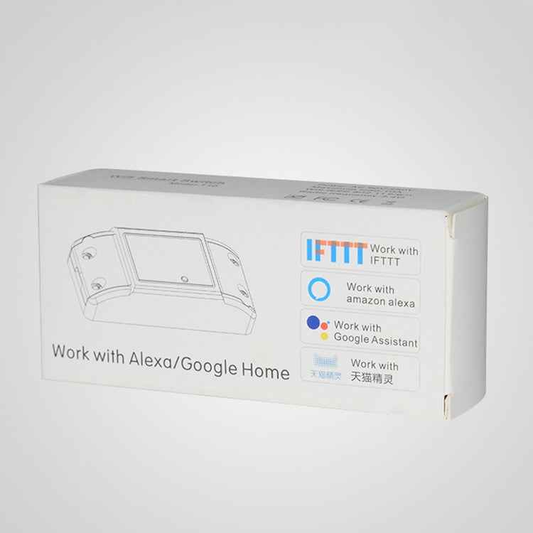 10A Single Channel WiFi Smart Switch Wireless Remote Control Module Works with Alexa & Google Home, AC 90-250V