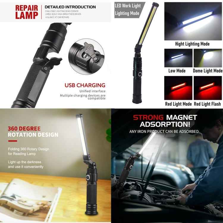 W552 280LM USB Rechargeable Folding Mobile Handheld Work Emergency Light, Size: 13.5 x 3.8cm