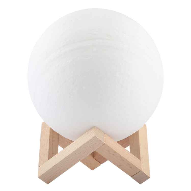 USB Charging 2-Color Changing Energy-saving LED Night Light with Wooden Holder Base, Touch Control 2-Color(15cm)