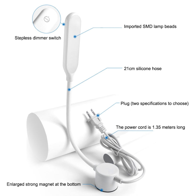 LED Sewing Machine Lamp USB Stepless Dimming Touch Magnet Working Energy-saving Lamp