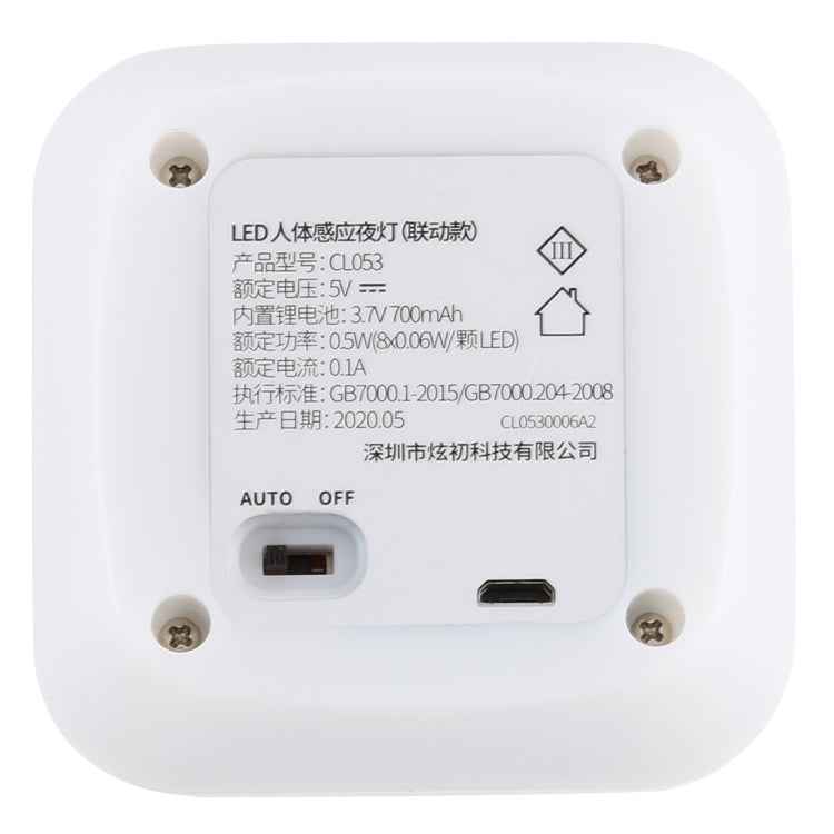 CL053 LED Square Human Body Sensor Light, Style: Linkage