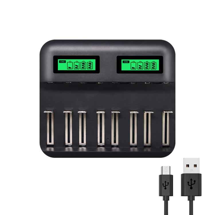 5V 2A USB 8 Slot Battery Charger for AA & AAA & C / D Battery, with LCD Display