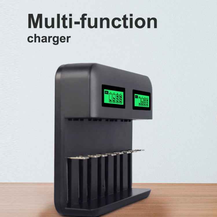 5V 2A USB 8 Slot Battery Charger for AA & AAA & C / D Battery, with LCD Display