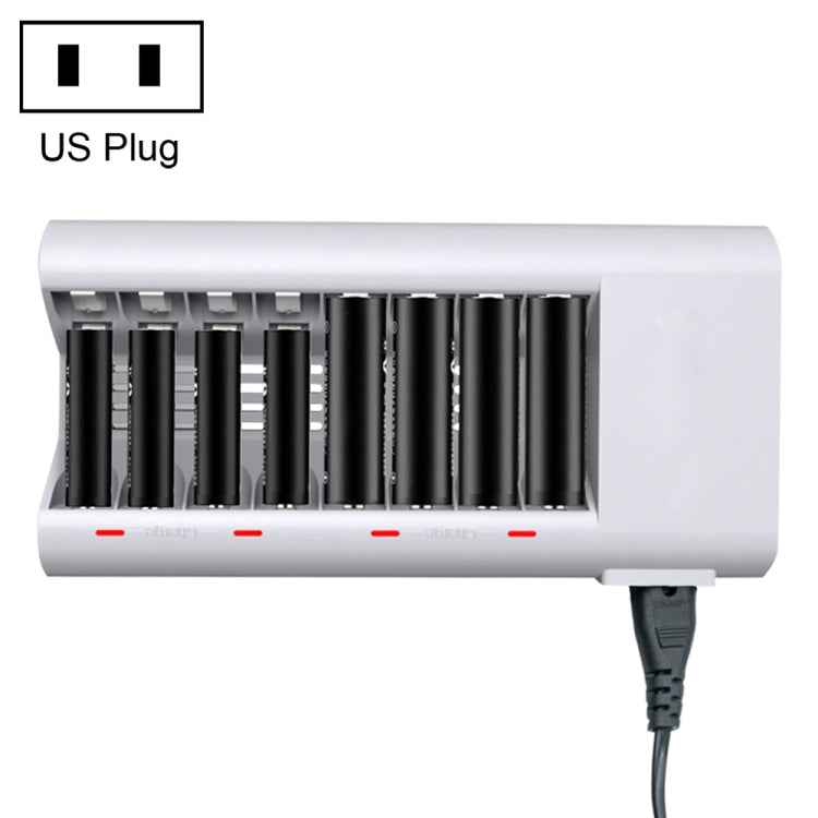 100-240V 8 Slot Battery Charger for AA & AAA Battery, US Plug