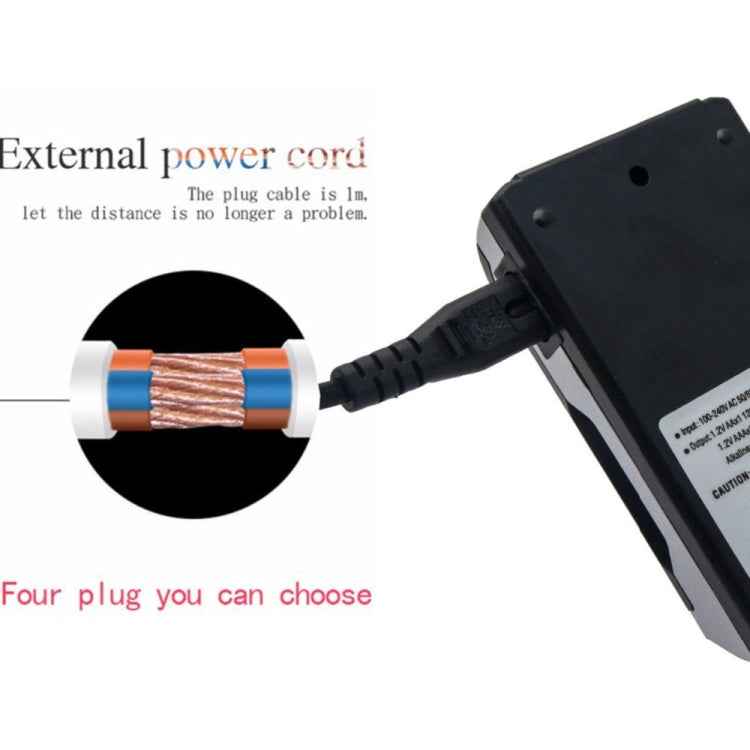 AC 100-240V 4 Slot Battery Charger for AA & AAA Battery, with LCD Display, EU Plug