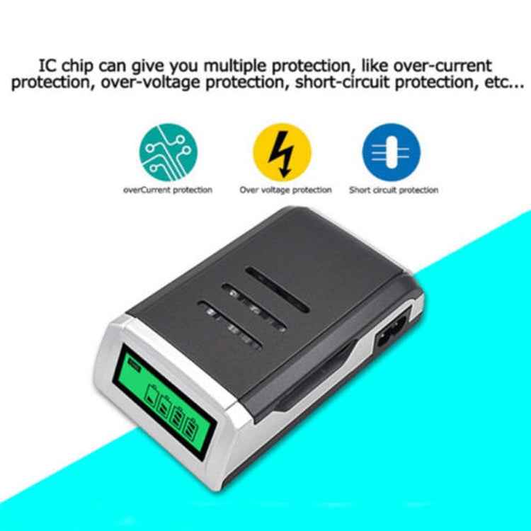 AC 100-240V 4 Slot Battery Charger for AA & AAA Battery, with LCD Display, AU Plug