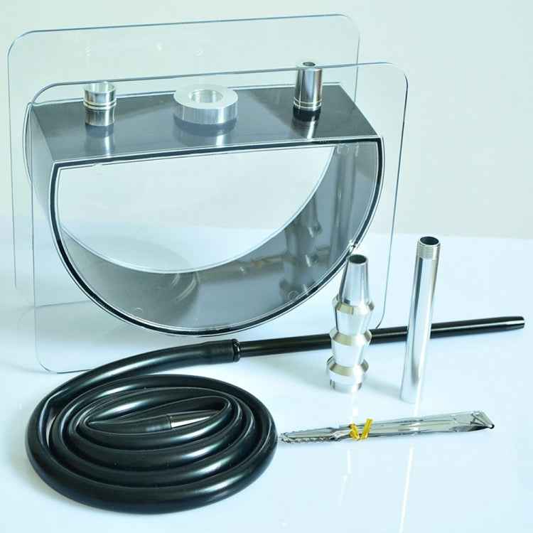Acrylic Half Round Pot Double Pipe Hookah Set